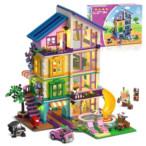 HOGOKIDS Friends Girls House Building Set with LED Light & Garden for Kids