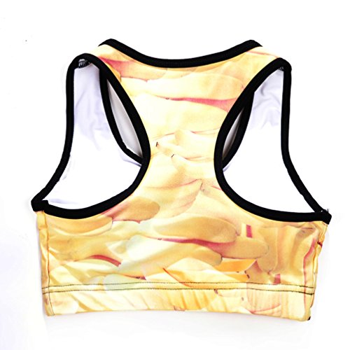 Image of Sister Amy Women's Aerobics Gym Dance Yoga Vest Printed Sports Bra Top Vest