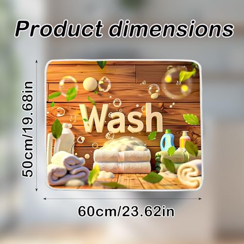 Image of Nuxovilar Floating Bubbles Dryer Cover Top 23.6x19.6in Protective Mat | Washer dryer covers top bubbles protective mat laundry room home decor dust (Bubbles)