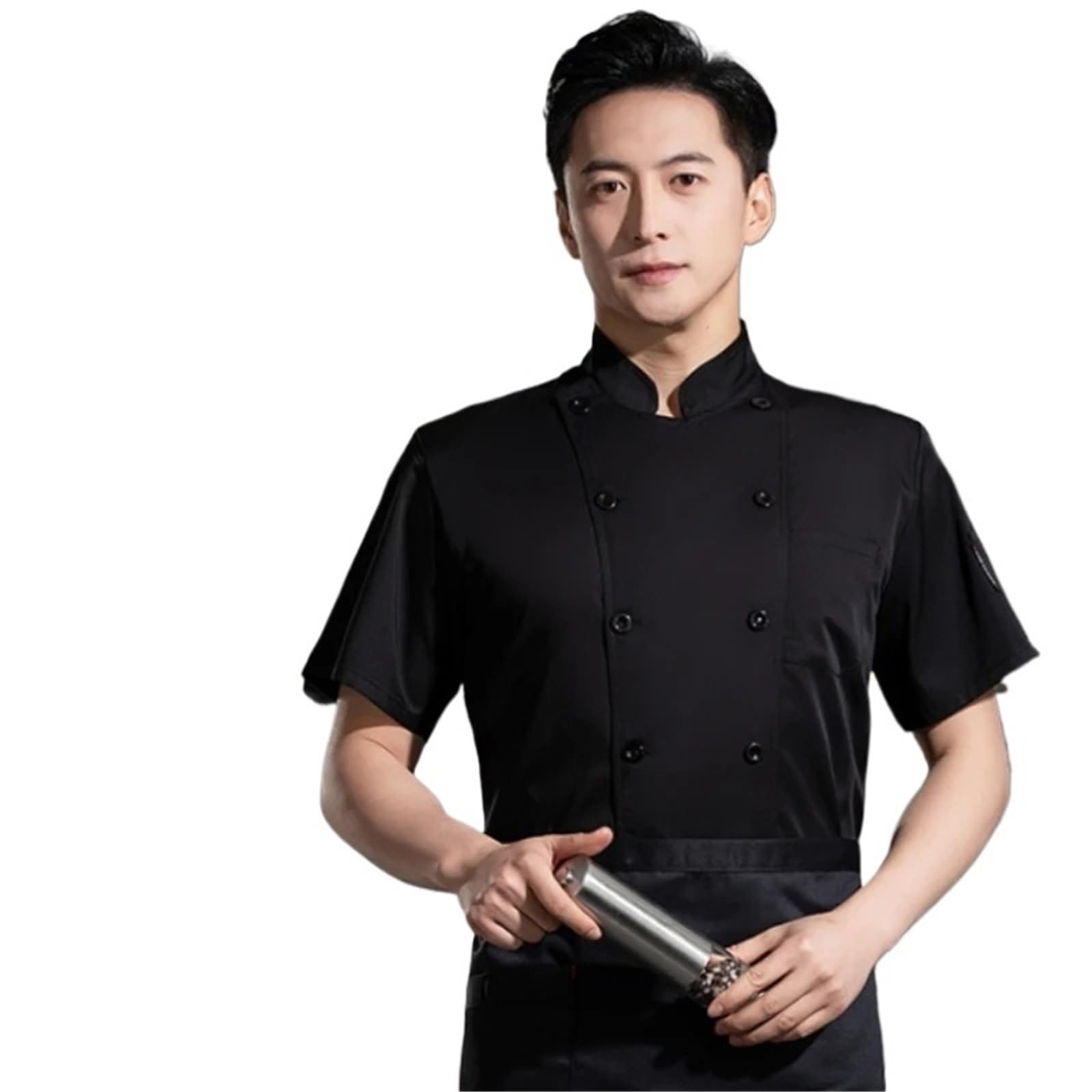 Divisa da cuoco Camicie da cuoco Tuta cucina a maniche corte Abiti lavoro Hotel Ristorante Mensa Costume Camicia Uomo Donna per chef