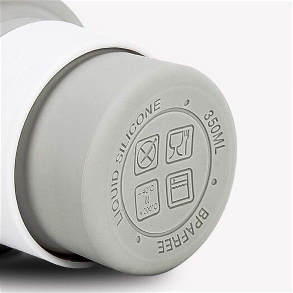 Klappbarer Wasserbecher, Silikon Tragbar Mini Outdoor-Reisen Hohe Temperaturbeständigkeit Mit Strohhalm 350ml (6 Farben)