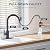 RIOUS Oil Rubbed Bronze Kitchen Faucet with Pull Down Sprayer, High Arc Modern Classic Sink Faucet Stainless Steel with Deck Plate Fit for 1 or 3 Hole for Pot Filler Bar Farmhouse Laundry Rv, ORB