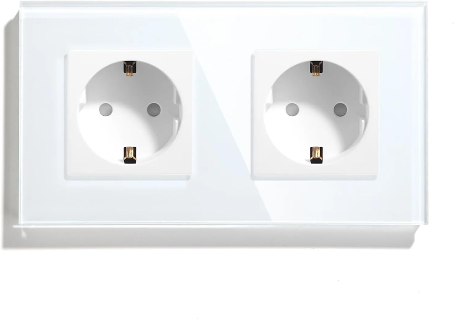 Single Power Outlet EU Wall Plugs Double Sockets USB Type-C Phone Charge Glass Panel Wall Touch Switch Kid Protection(1Gang Switch)
