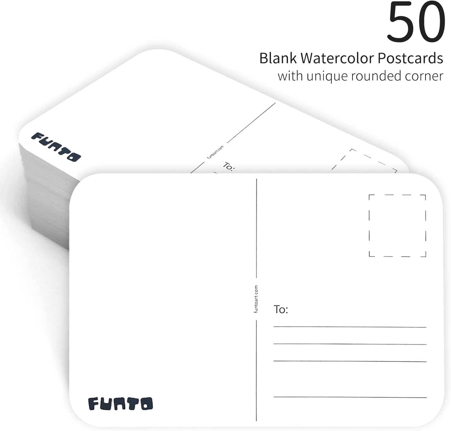 Funto Watercolor Painting Bundle with Postcards Watercolor Paint Set with 48 Colors, 30-Sheet Watercolor Pad, and 50 Blank Watercolor Postcards