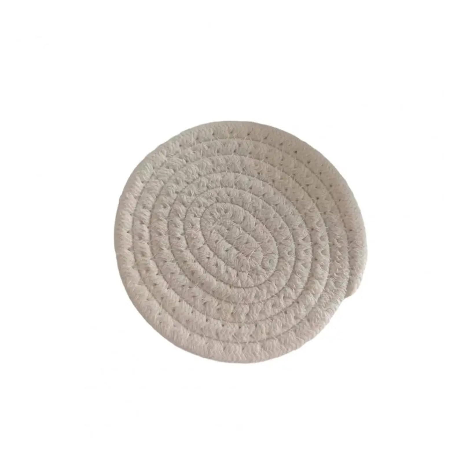 Ensemble dessous de verre coton tissé main 11.5cm beige