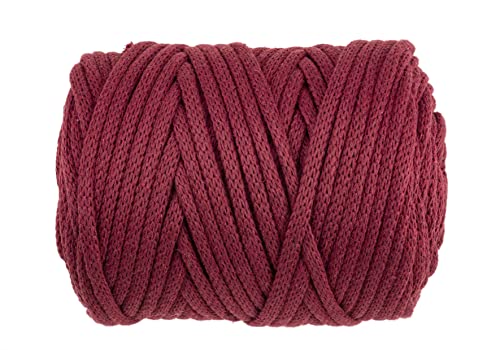 Hilo textil circular burdeos de 5 mm para tricotar y anudar 3