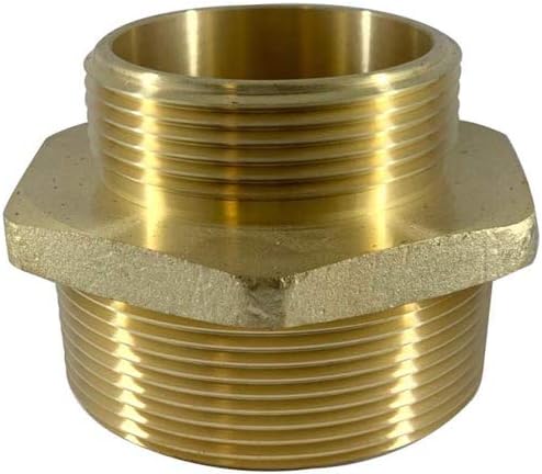 Dixon Valve DMH2025F Equiv.Adapter, Brass, 2" Male NPT, 2.5" Male NH/NST, Hex