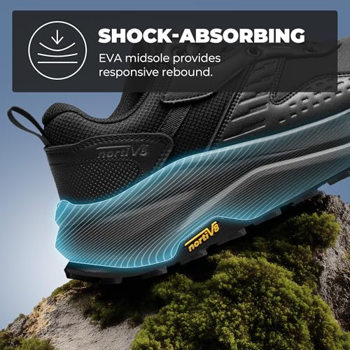 Image of NORTIV 8 Men's Wide Toe Box Waterproof Hiking Shoes | Lightweight Comfortable Low Drop Hiking Shoes for Travel Hiking Outdoor Walking Trekking Camping Summer Vacation
