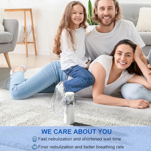 Nebulizador portátil silencioso y recargable, con nebulización eficiente, incluye 2 mascarillas y 1 boquilla, adecuado para adultos y niños, ideal para uso doméstico y viajes (Blanco) - imagen 6