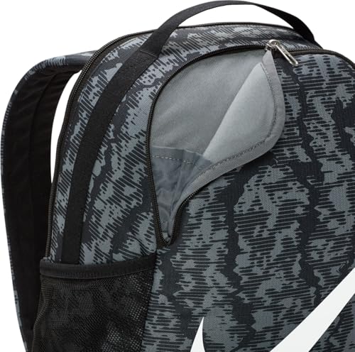 NIKE Unisex Kids Youth Brasilia Backpack - Cat Aop Fa24 Backpack (pack of 1), Black/Black/White, One Size, Young Athletes - Image 6