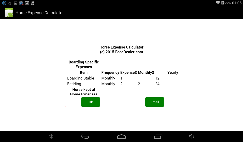 Horse Cost Calculator App on Amazon Appstore
