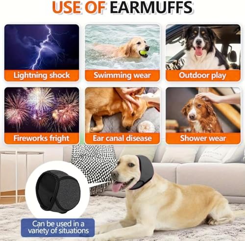 Hunde Ohrenschützer Mit Geräuschunterdrückung | Elastische Umwicklung Mit Schalldämmung - Elastischer Gehörschutz Für Hunde - Für Geräuschblockierung, Beruhigung, Winter, Baden, Trocknen (M)