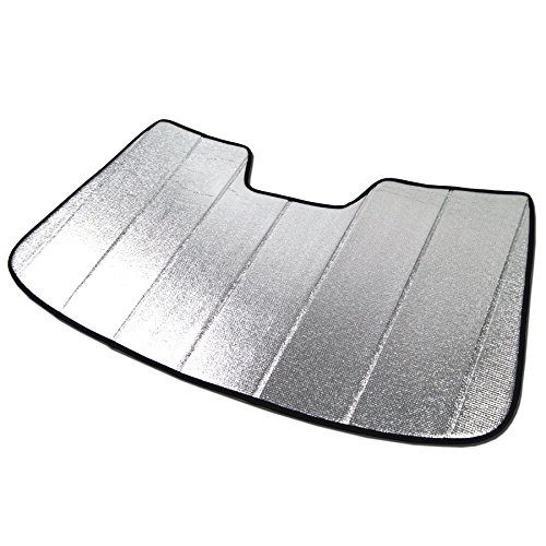 Image of Custom Fit Car Sun Shade Windshield | Sun Visor | Car Window Shades | Fold Up Front Sunshade Visor | Compatible with Audi A3 2013-2020 | CFS-008-S | Silver & Grey 1-pc Set
