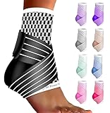 the Pronto Co. Ankle Brace - Compression Sleeve for Pain Relief - Sprained, Swollen or Weak Ankles, and Plantar Fasciitis - Adjustable, Breathable, Odor-Free, and Anti-Slip with Strap (1, Black)