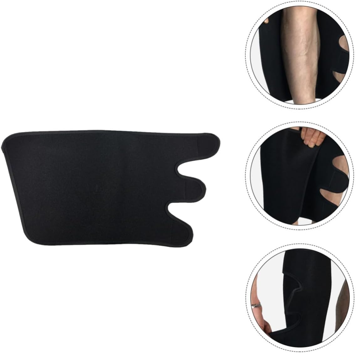 Running Compression Leg Sleeve with Calf Support and Knee Protection, Black Ok Cloth + Sbr Material, Shrink and Fit Curve Design for Outdoor Sports Cycling and Hiking