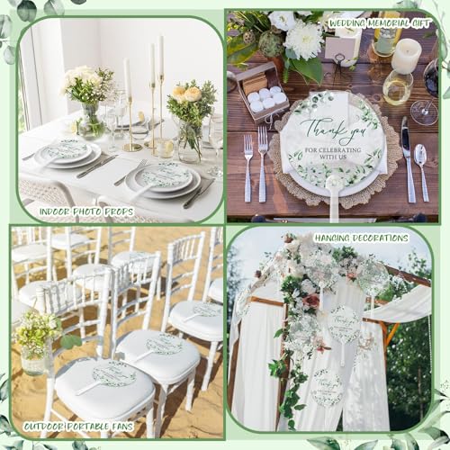 Image of Geelin 100 Pcs Wedding Fans Bulk Acrylic Bridal Shower Handheld Favor Fans for Guests Transparent Summer Wedding Bridesmaid Gift for Hot Outdoor Ceremony Baby Shower