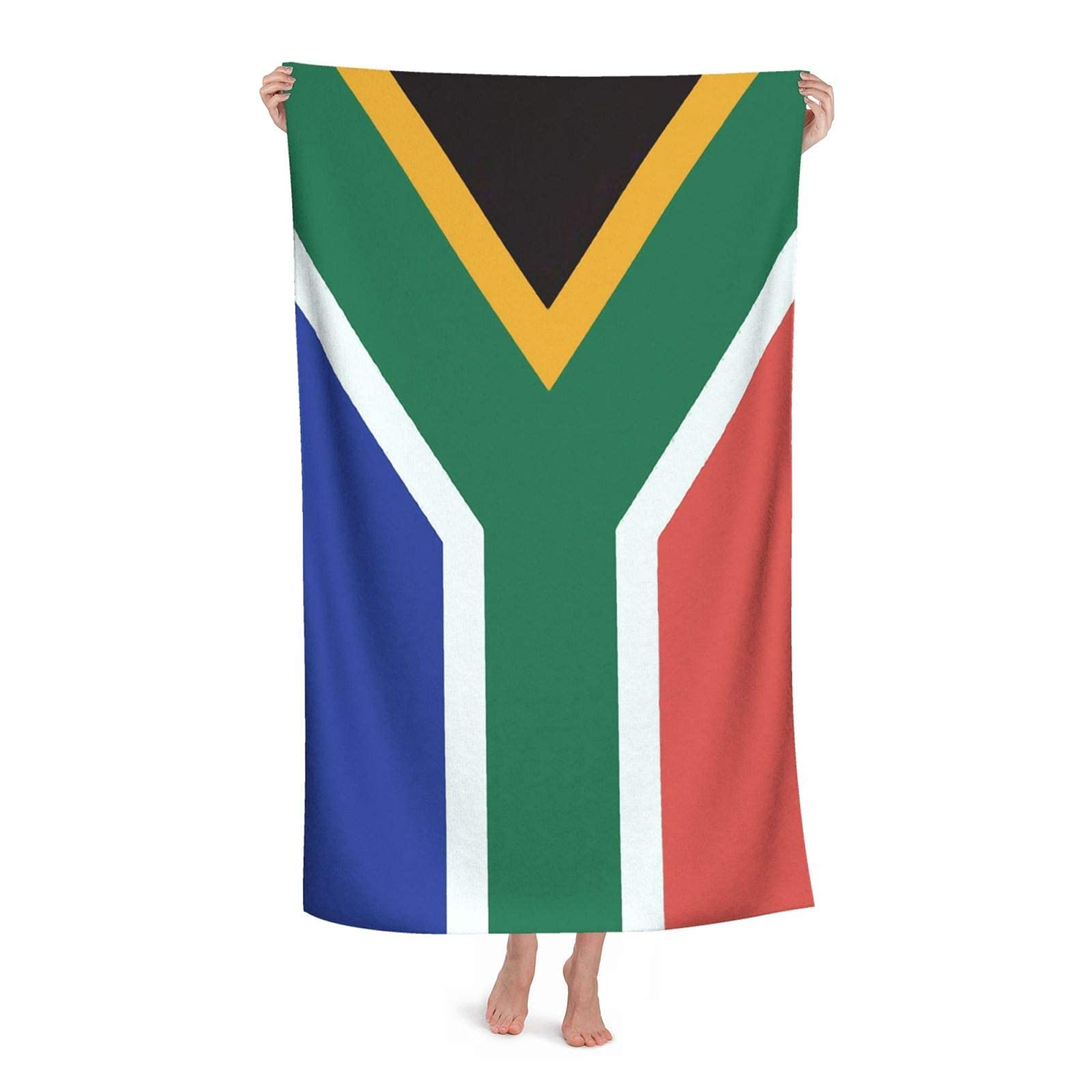 Beach Towel Flag of South Africa Microfiber Large Bath Towel for Adults Absorbent Quick Dry Beach Blanket 80X130CM