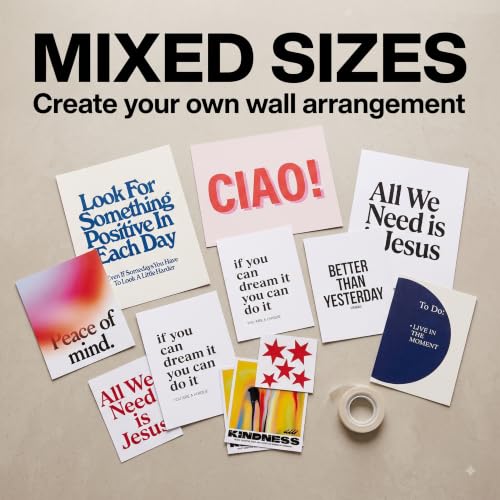 Image of 8 Piece Motivational Poster Set | 300 GSM Multi-Sized Wall Posters with Adhesive Tape | Positive Quote Art Prints for Bedroom, Room Decor, Home Decor, Living Room & Aesthetic Wall Decor