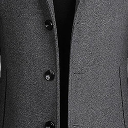 Men's Chunky Long Wool Blend Overcoat Single Breasted Business Overcoats Casual Slim Fit Down Woollen Topcoat4