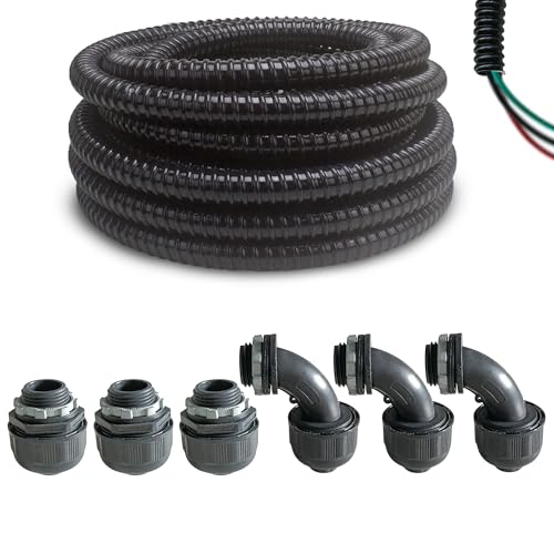 (1/2' Dia * 25 Feet) Yariwiz Black Special Extra Flexible Electrical Conduit Liquid Tight PVC...