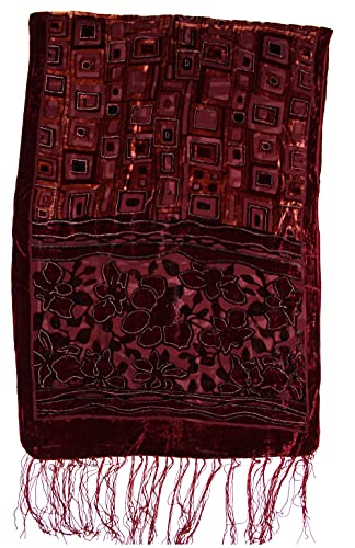 Zac's Alter Ego Womens Soft Devoré Velvet Printed Scarf Shawl Wrap Evening Wear - Various Styles