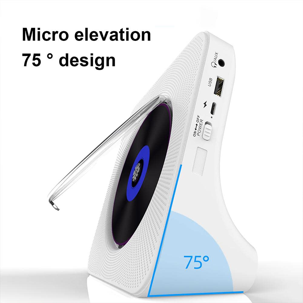 Lettore CD Portatile, Lettore CD Musicale a Tempo definito, Radio Audio Surround Compatibile con Bluetooth MP3 USB, Altoparlante Stereo su Disco per Bambini, Anziani, Genitori e Amici