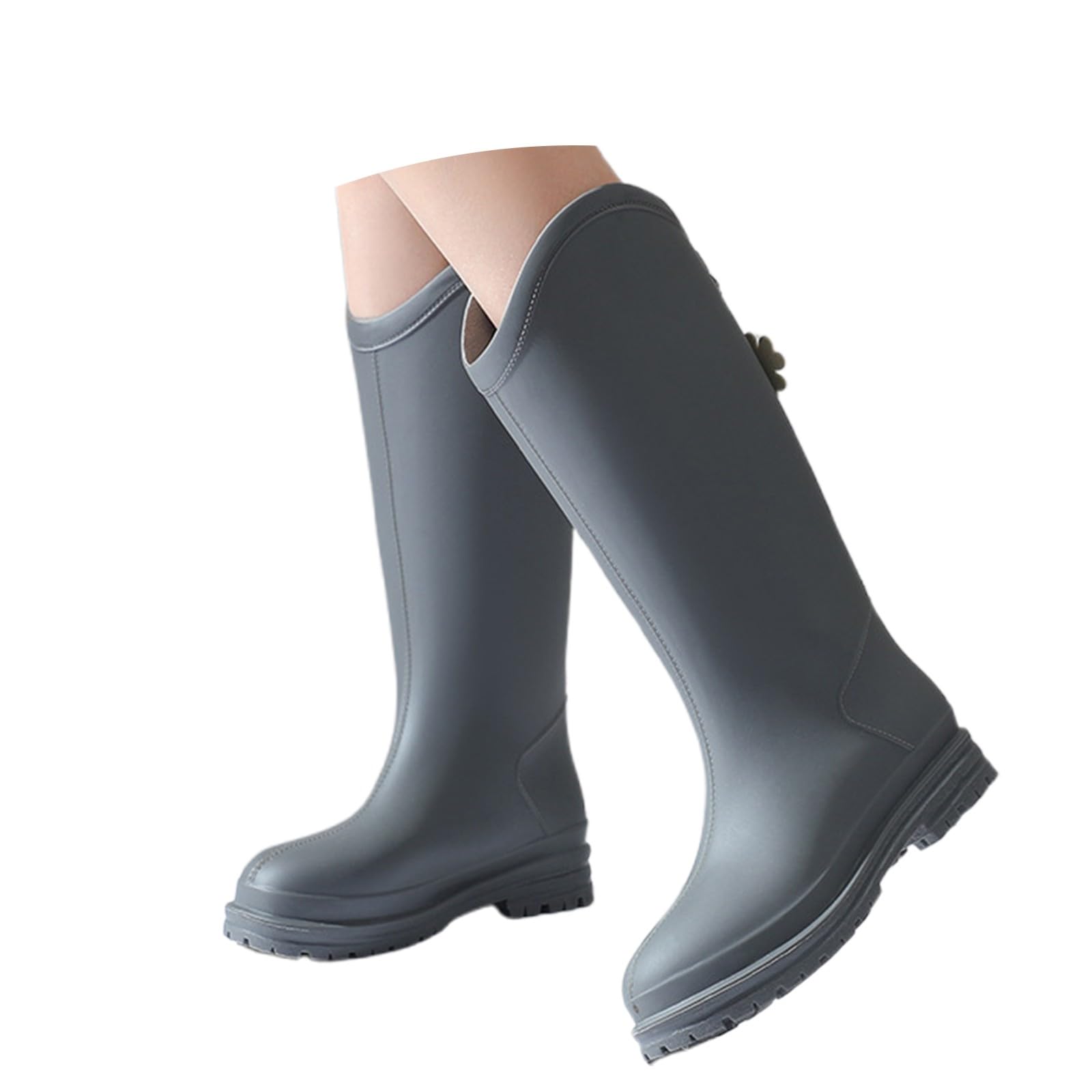 Generisch Botas de lluvia para mujer, botas de goma altas resistentes a la abrasión, impermeables, zapatos descalzos, zapatos de lluvia, cómodos, a prueba de viento, botas de lluvia, botas de goma