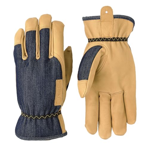 Hestra Job Kobolt Denim Glove -5-Finger Glove for Yardwork, General Projects and Equipment Operations - Indigo - 11