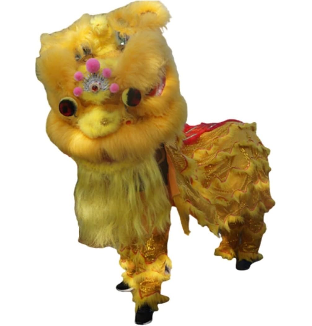 BJfhRH Outdoor Sports Traditional Chinese Traditional Festival Lion Dance Crafts Performance Props Dragon Adult Outdoor Sports Festival Celebration(Yellow)
