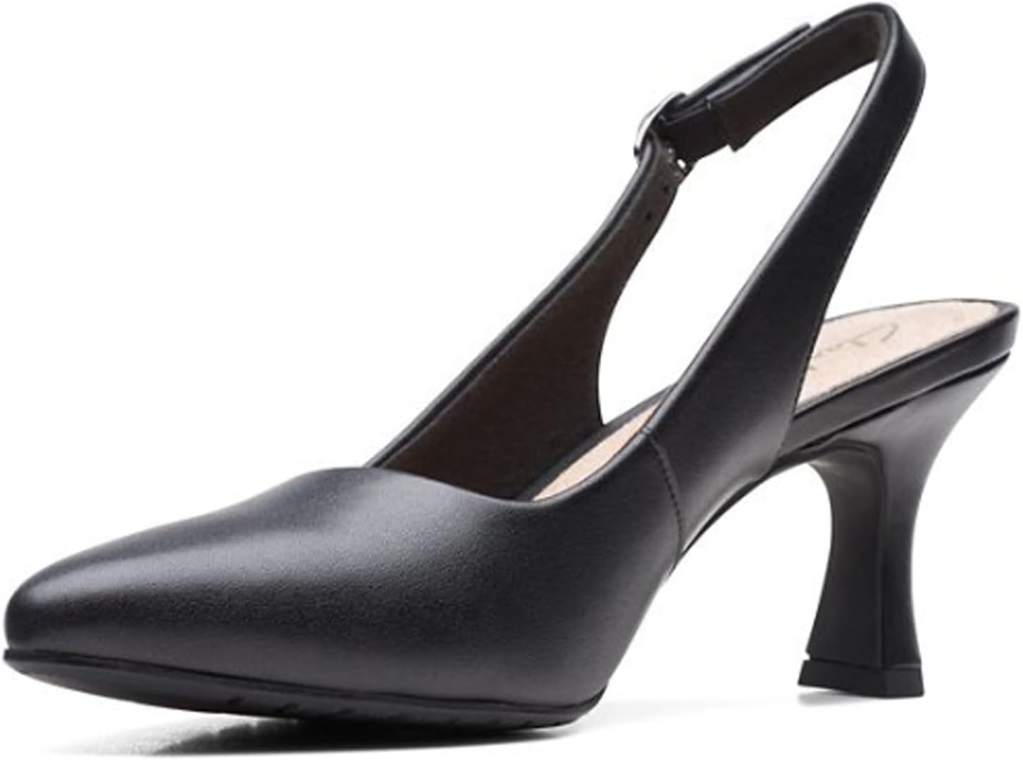 Clarks Women's Kataleyna Step Pump, Black Leather, 8.5