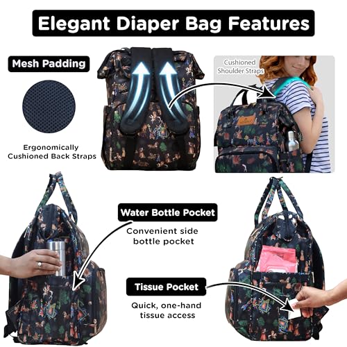 Image of Motherly Patented Diaper Bag Backpack for Moms | Waterproof Baby Travel & Maternity Bag |Spacious Nappy Bag with Multiple Compartments, Insulated Bottle Pockets & Warranty (VivaLuxe Series)