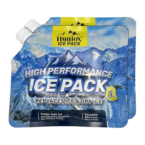 Huniox Accumulateur de Froid Longue Durée - Bloc Refrigerant pour Glaciere - Pack Glace Glaciere - Pain de Glace Souple - Bloc Refrigerant pour Sac Isotherme