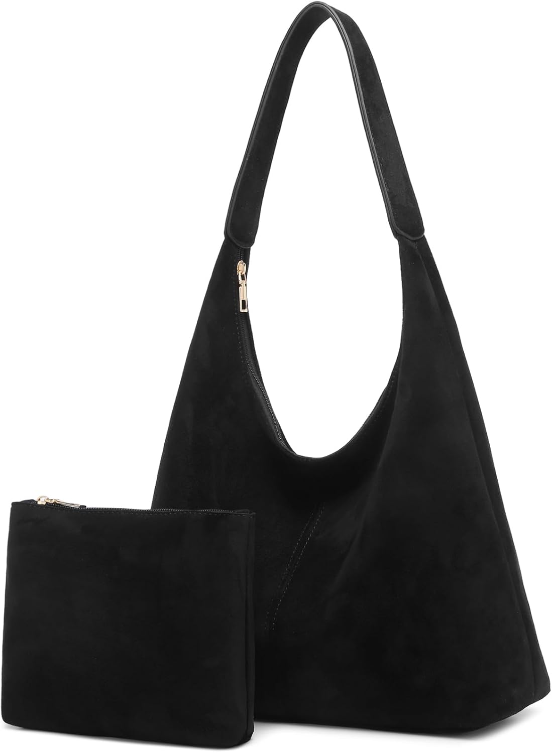 Slouchy Suede Hobo bag for Women Casual Shoulder Bag Soft Cresent Tote Purse Handbag Work Travel