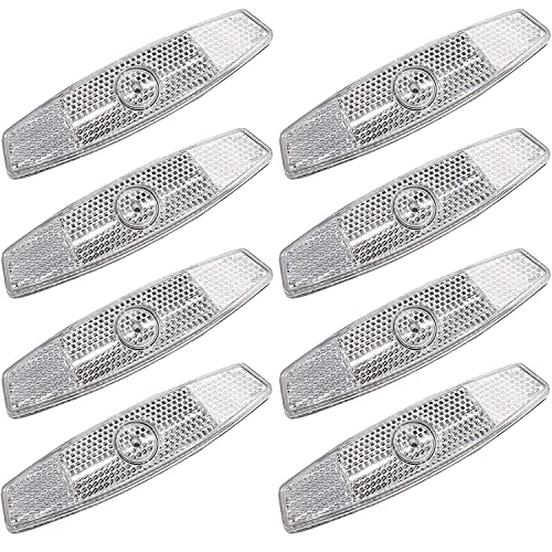VICDUEKG Juego de 8 reflectores de radios, para bicicleta, ojos de gato, reflectores para bicicleta, bicicleta de montaña, bicicleta y niños, color blanco Cover