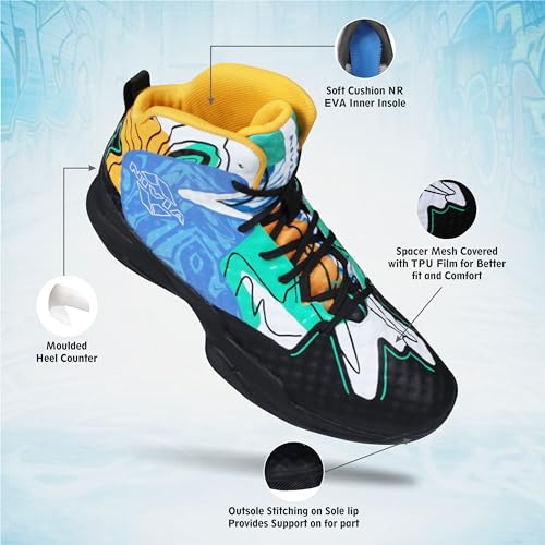 Image of Nivia Street Art Basketball Shoe for Men, Breathable Mesh & TPU Upper, Phylon, Rubber & TPU Shank Sole