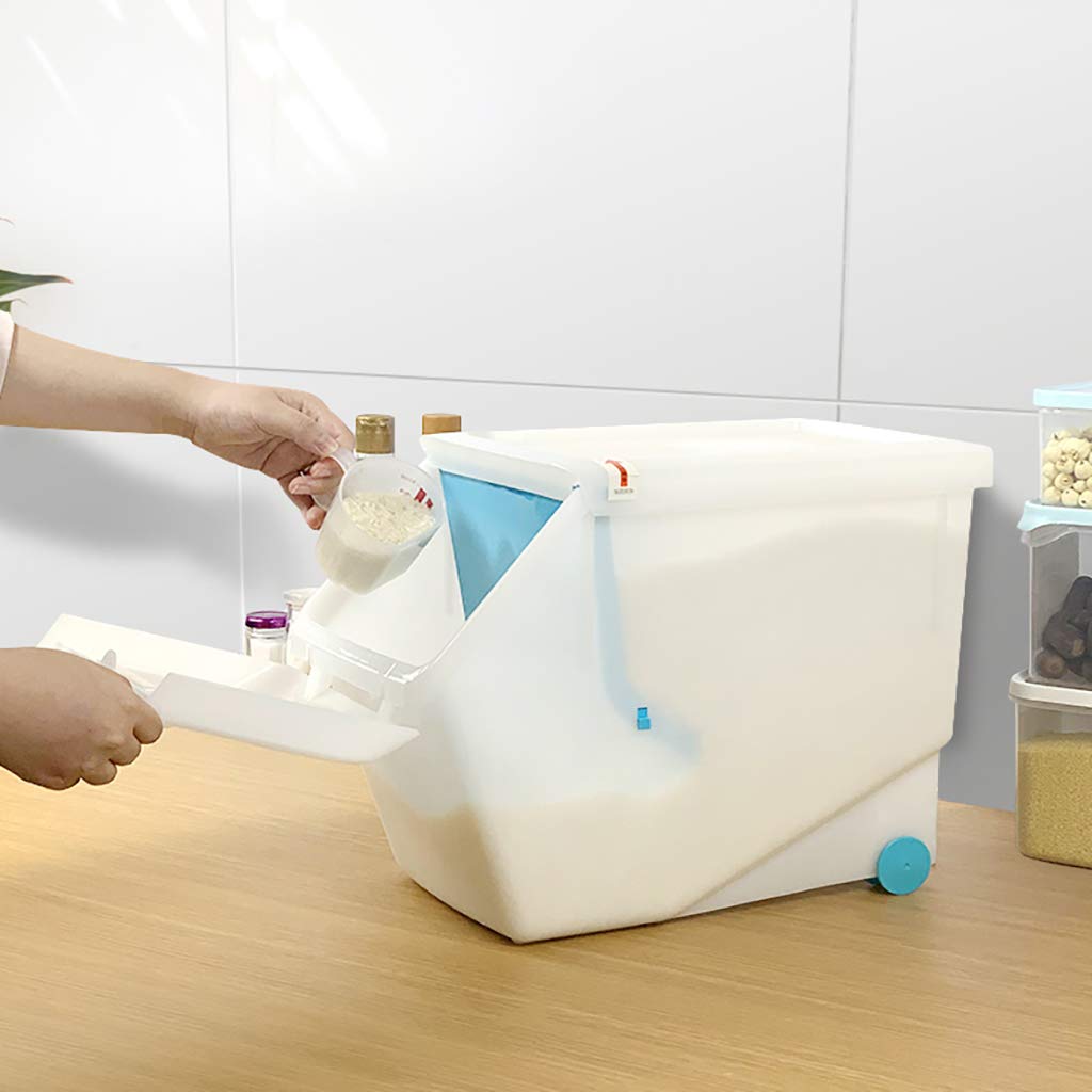 Contenitori Alimenti Ermetici, Contenitore Cereali Durevole, Contenitore in Plastica Trasparente Antiumidità E Resistente agli Insetti, Dimensioni: 33 * 19,5 * 22 Cm (5 L),Rosa