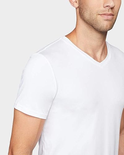 Vista 3 de 32 DEGREES Paquete de 4 camisetas frescas con cuello en V para hombre, antiolor, secado rápido, elástico en 4 direcciones