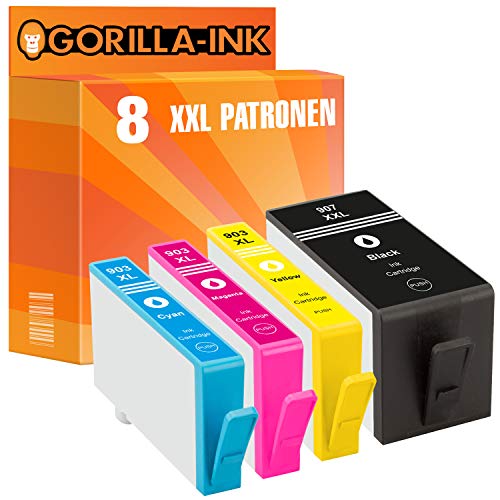 Gorilla-Ink Cartuchos de Impresora compatibles con HP 907 & 903 XL para HP OfficeJet Pro 6868 6950 6960 6968 6970 6975 6978 (09) 8er Farbset