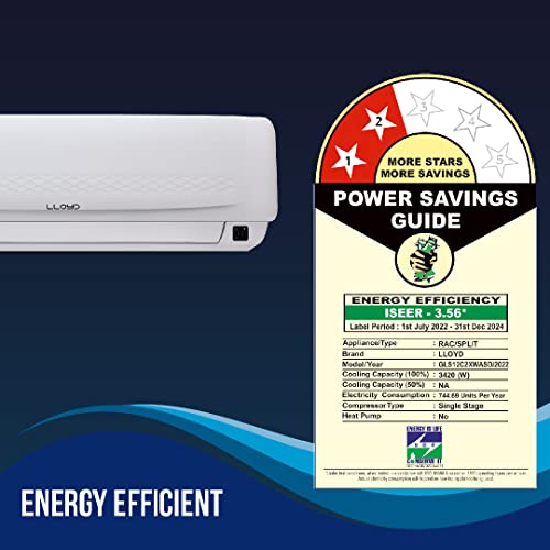Image of Lloyd 1.0 Ton 2 Star Fixed Speed Split AC (Copper, Anti-Viral + PM 2.5 Filter, White, GLS12C2XWASD)