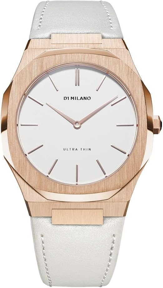 D1 Milano Orologio da donna ultra sottile con quadrante bianco al quarzo  UTLL02 : Amazon.it: Orologi
