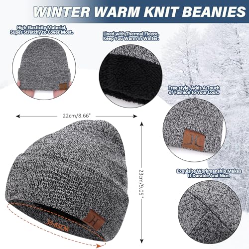 Winter Beanie Hat Scarf Touchscreen Gloves Set for Men and Women, Beanie Gloves Neck Warmer Set with Warm Knit Fleece Lined