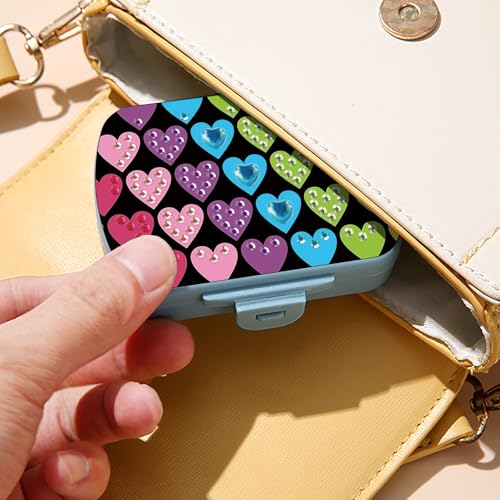 Image of ARTopet Diamond Art Painting Mini Storage Box with 6-Grid Creative Design Compact Portable Small Case for Purse Travel Daily (Heart)