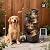 KAISOKU 5-Tiers Solar Powered Cascading Rock Jar Water Fountain Outdoor, 31.7" H Outside Fountains and Waterfalls with 4 LED Lights for Patio, Deck, Porch, Backyard and Home Art Docor