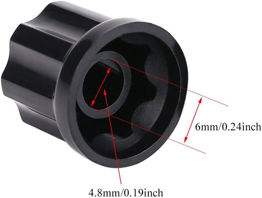 Alomejor 10Pcs Volume Knob D Shaped Shaft Guitar Tone Knobs Jazz Bass Hole Knob for Guitar Bass Replacement Parts