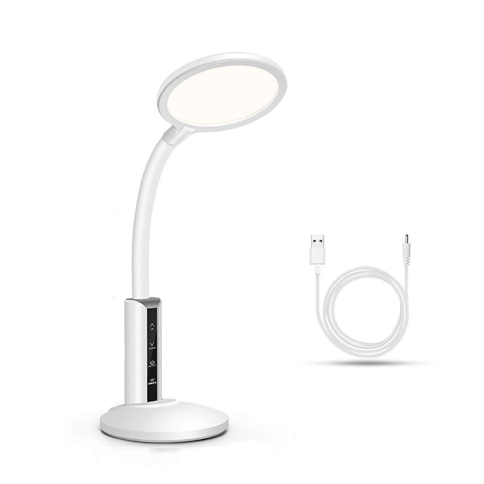 Lampada da Scrivania Lampada da tavolo a LED, lampada da ufficio dimmerabile con porta di ricarica USB Controllo tattile a 6 velocità lampada di lettura di dimming a 6 velocità, luce bianca calda Lamp