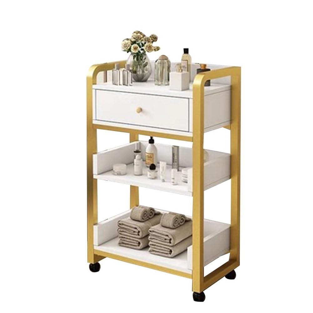 JKJZSALJ Salon Trolley Storage Hairdresser Trolley On Wheels Mobile Hairdressing Cabinet Slide Out Utility Cart Shelving Units Multiple Utility Storage,B,80x44x34cm