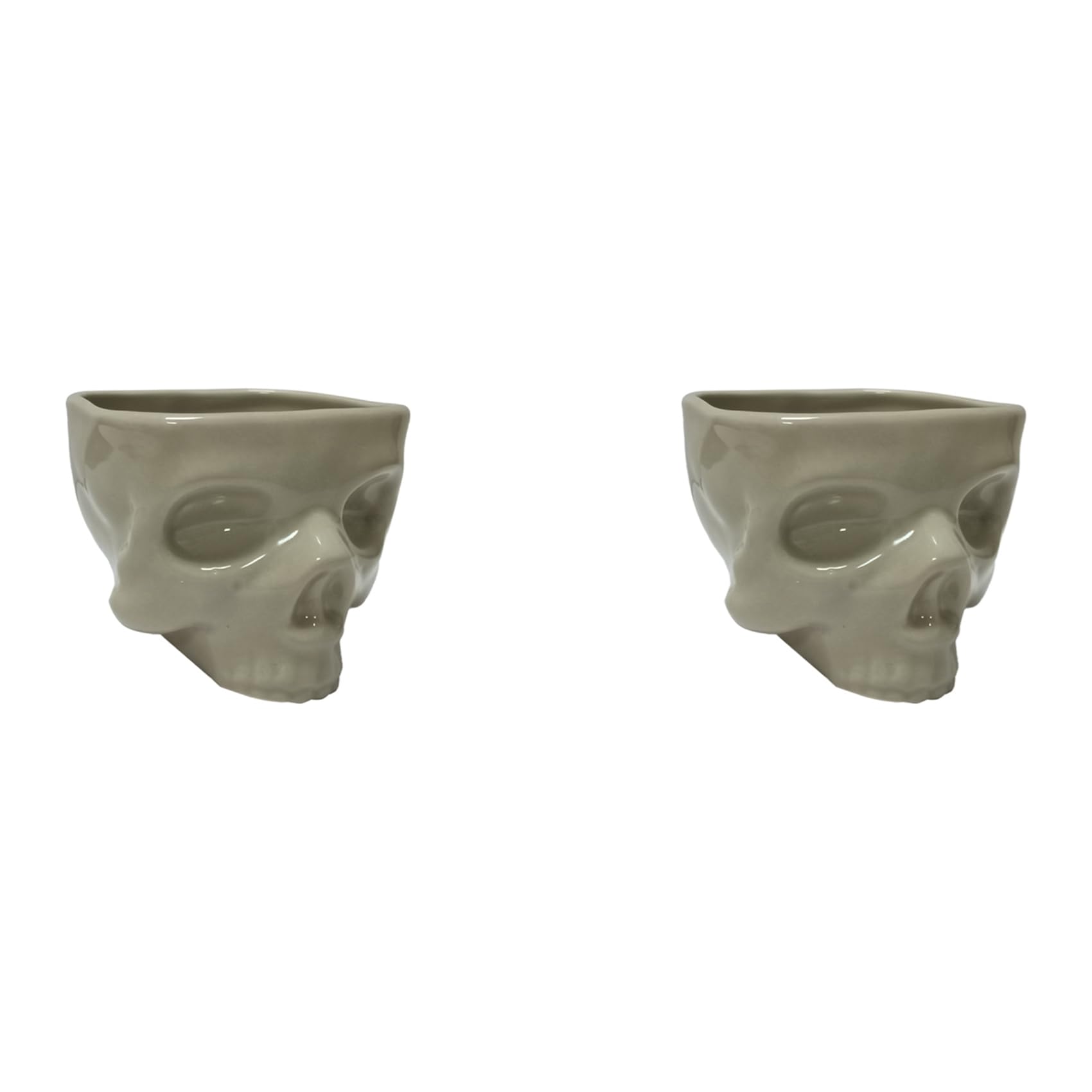 Hndhbfgrt 2X Retro Tabletop Decor Porcelain Gothic Skull Pasta Bowl Halloween Tableware Bar Food Noodle Salad Candy Ceramic Bowl S