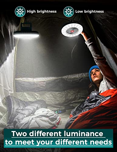 Camping Fans For Tents, Battery Operated Fan For Camping, Usb Rechargeable With Magnetic And Hook, 𝟐-𝟏 Led Camping Tent Fan And Light For Hanging Battery Powered Fan For Camping Emergency Hiking #TOP2