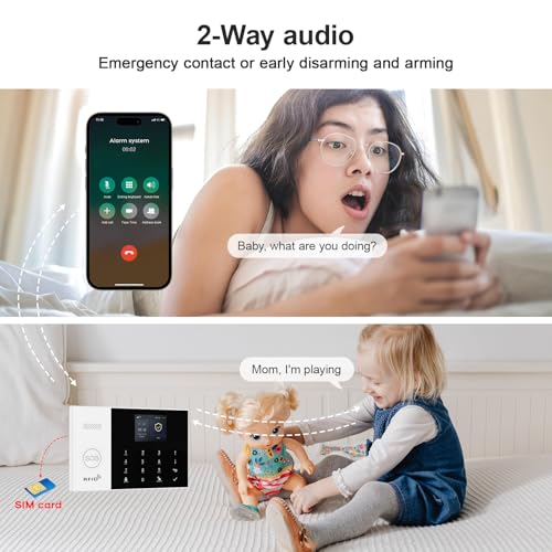 Home Security Systems,Door & Window Alarms for Home Kit,WiFi+GSM/4G Door/Window Alarm,Motion Sensors,SOS Button,Remote orSmart Life Tuya APP Control,for Apartment Kids Safety NO Monthly Fees, - Image 3
