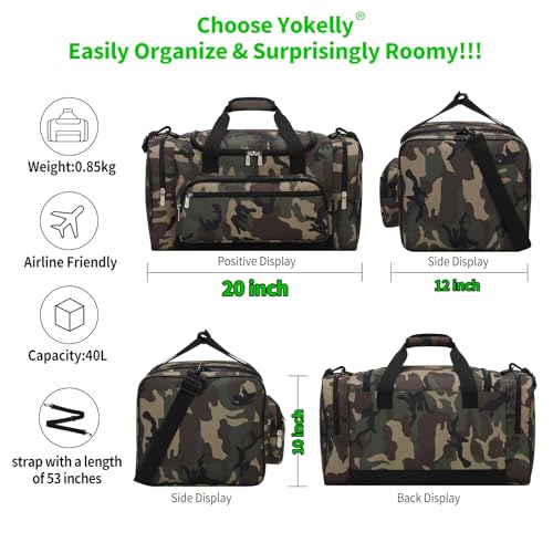 Image of 20 inch Sports Duffel Bag - for Travel Gym - Camo